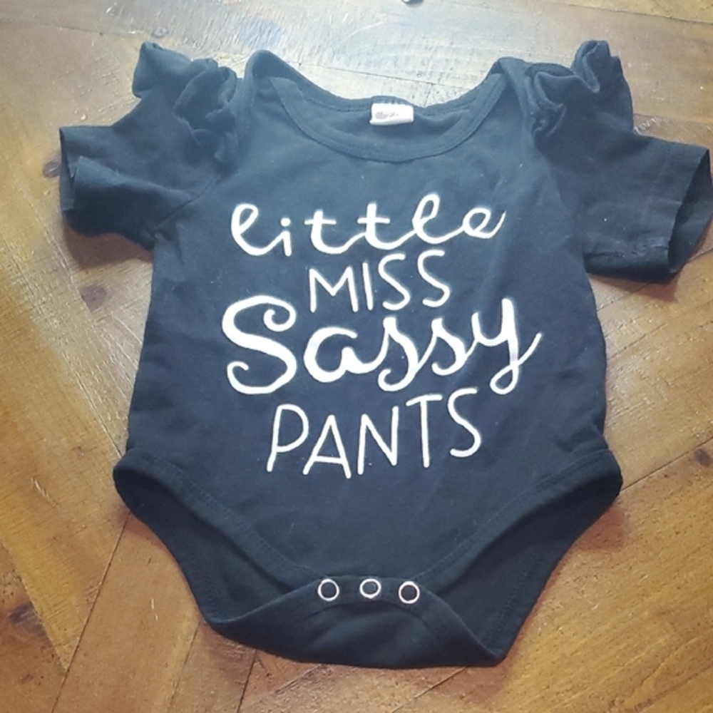 SHEIN Black 'Little Miss Sassy Pants' Bodysuit